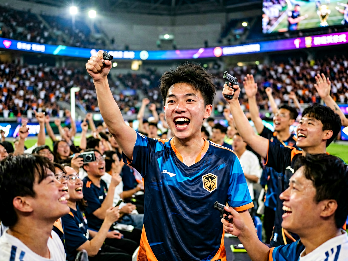 国际体育赛事现场，观众热情观赛氛围